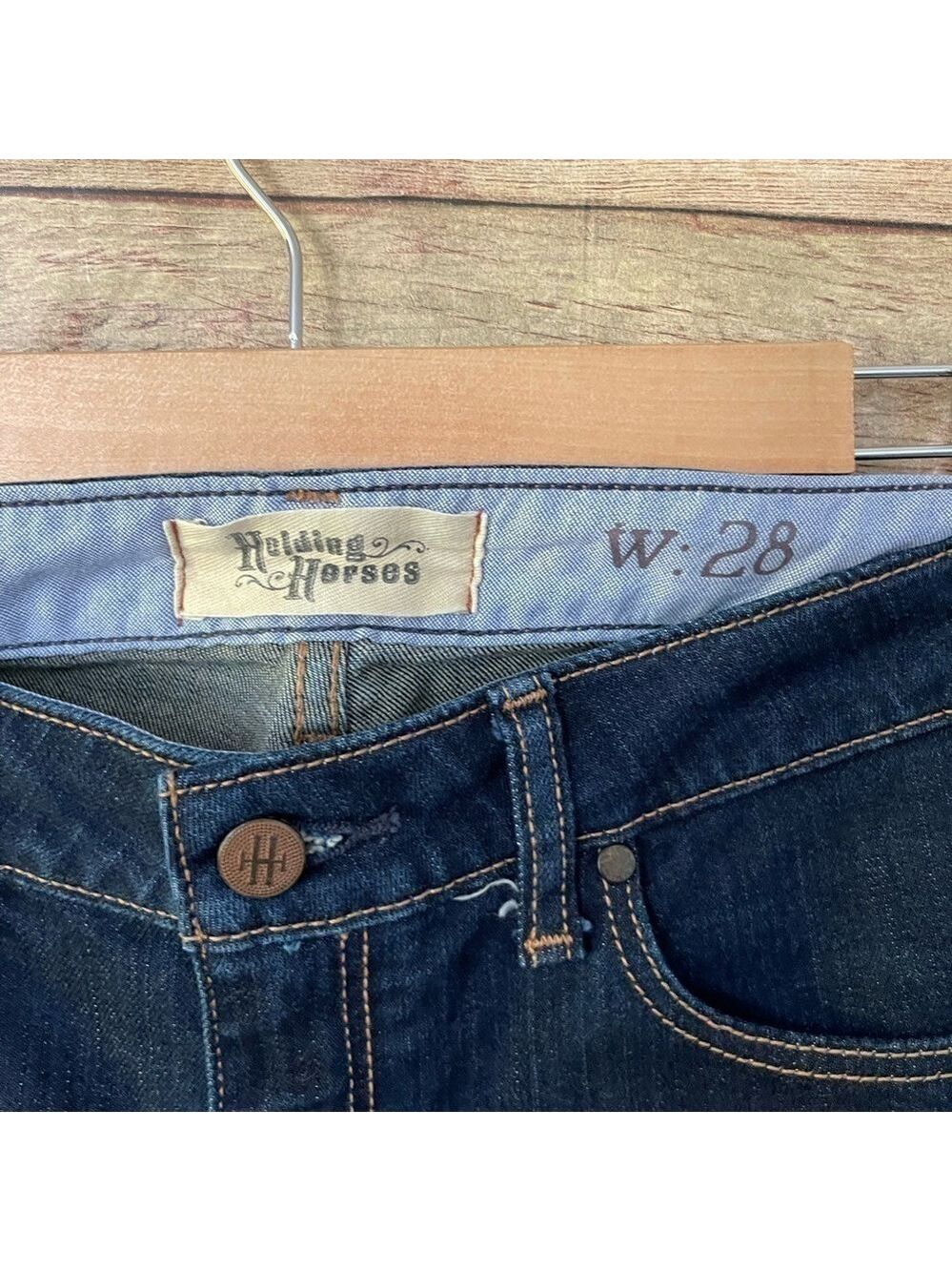 ANTHROPOLOGIE Holding Horses Women’s Dark Wash Straight Denim Jeans Size: 28 - Picture 4 of 8